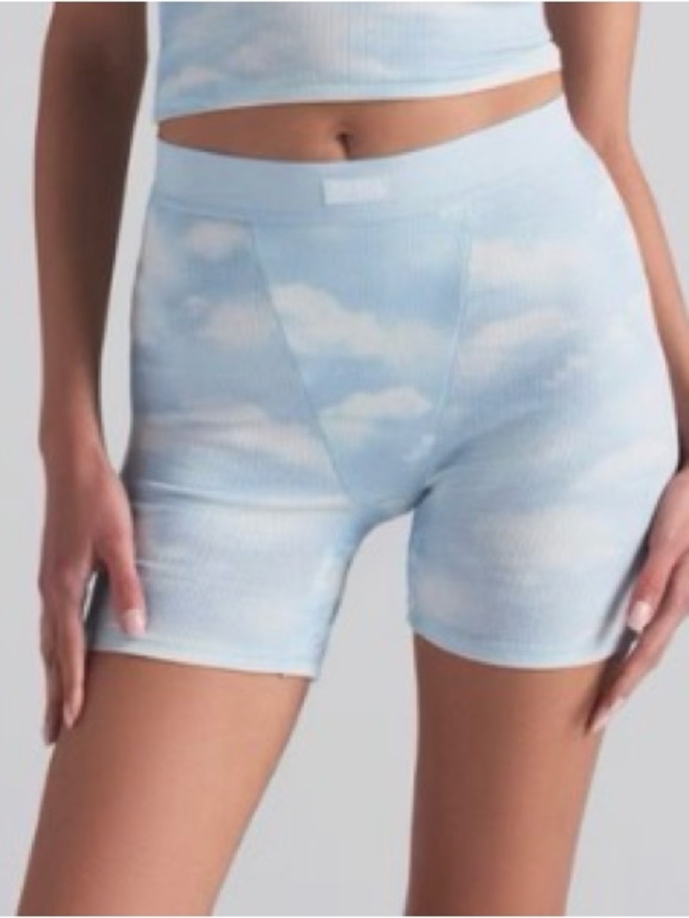 ✨ SKIMS Cotton Rib Blue Quartz Cloud Print Boxers |  XL | NWOT